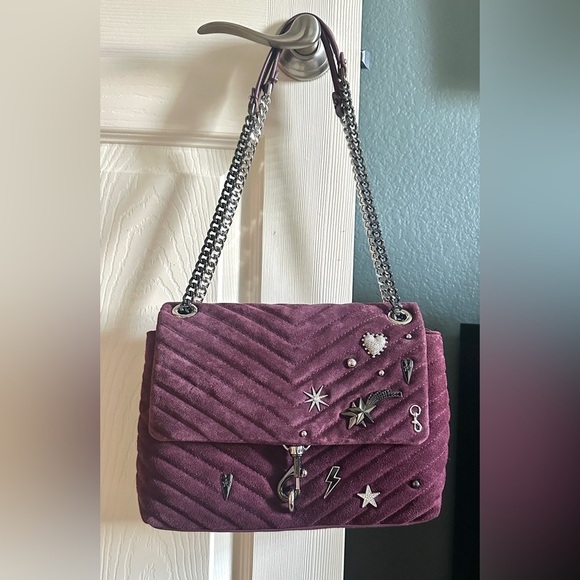 Rebecca Minkoff Edie Suede Flap Shoulder Bag with Celestial Studs - Picture 7 of 16